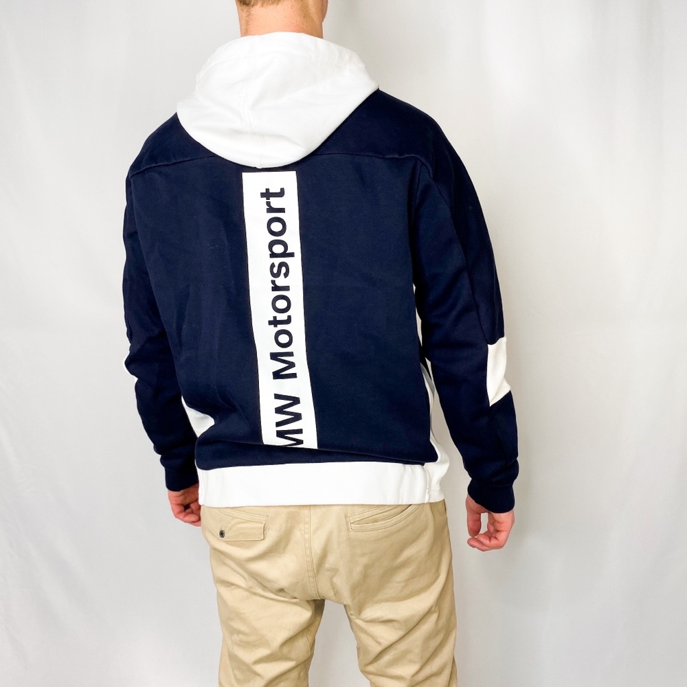 PUMA BMW Motorsport Blue Zipper Hooded Sweater - Picture 4 of 7